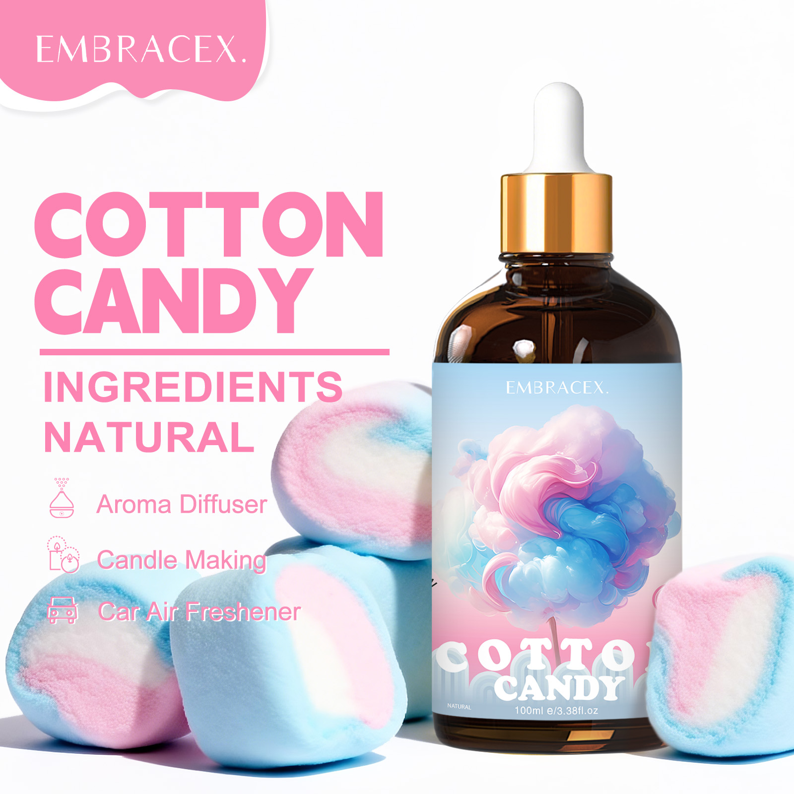 Candle Making Raw Material - 100ml Cotton Candy Essential Oil Diffusers
