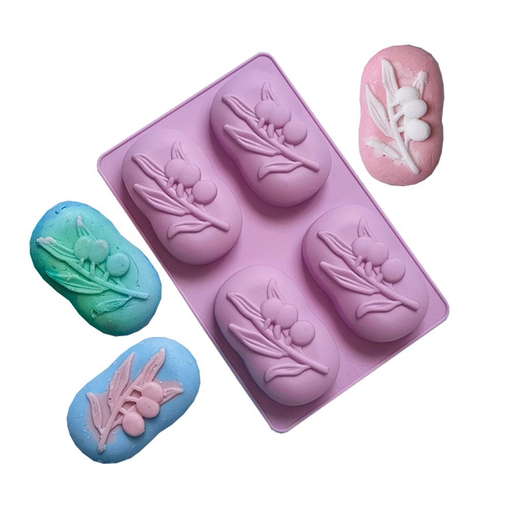 Candle Making Course - 4 Cavities Oval Olive Tree Silicone