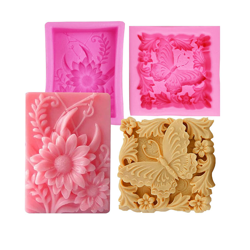 Candle Making Bath - Silicone Soap Mold 3D Butterfly Flower