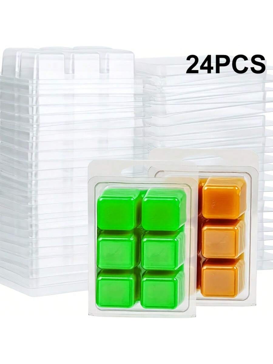 Candle Making Gel Wax - 12/24 Pieces Rectangular 6-Hole Clear Plastic