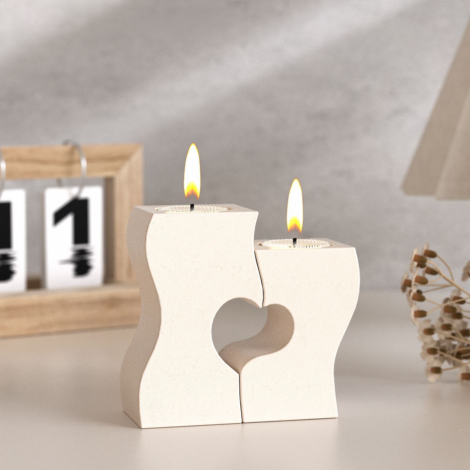 Candle Mold Silicone - S Heart Candlestick Silicone Molds DIY