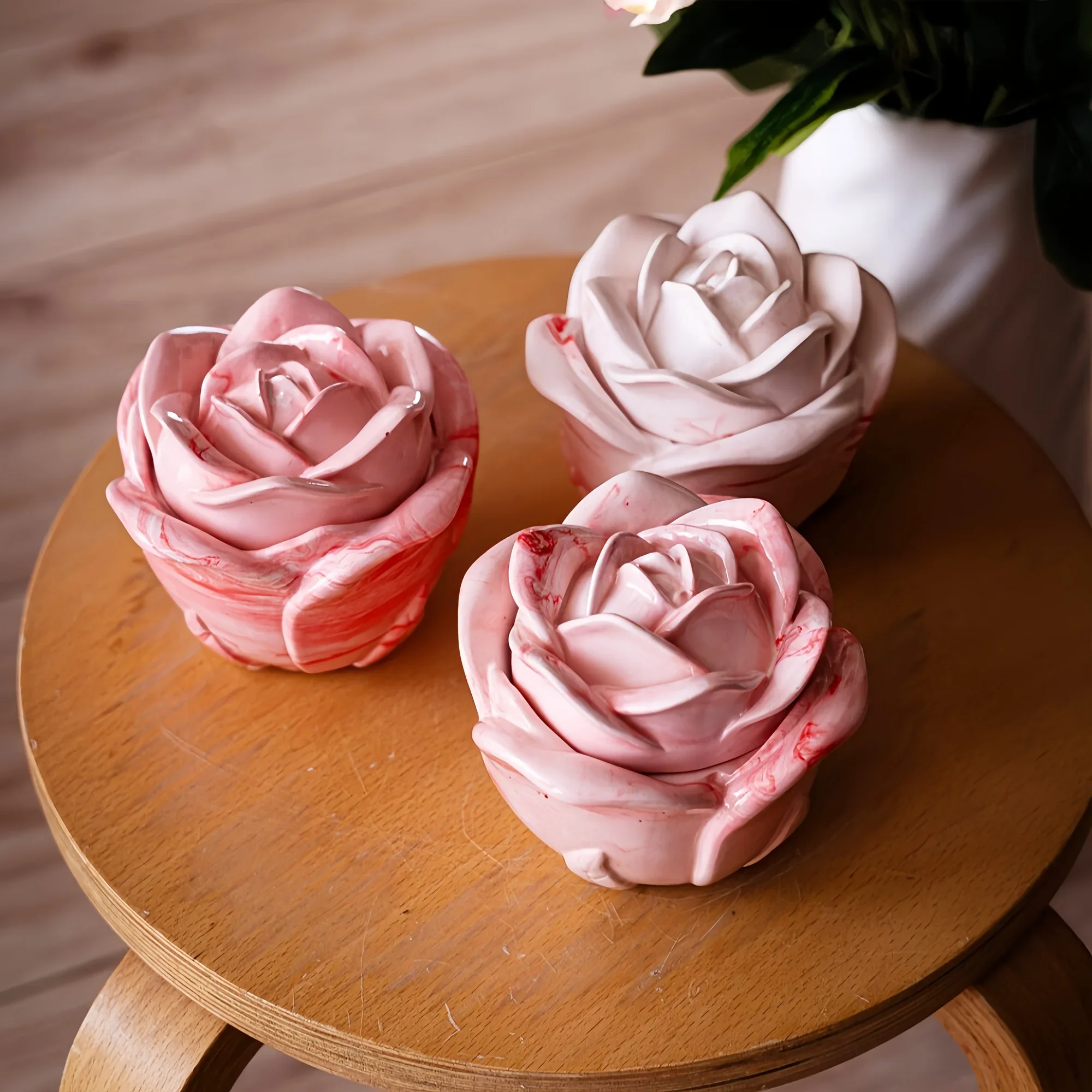 Candle Mold Silicone - 2-Piece Set Rose Shaped Silicone Molds