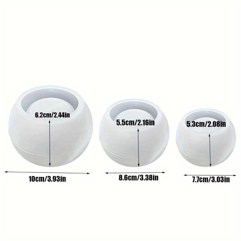 Candle Making Vessels - 3pcs-Round Flower Pot Silicone Mould 3