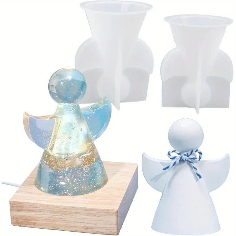 Candle Making Gel Wax - 2 Pack Silicone Angel Resin Molds