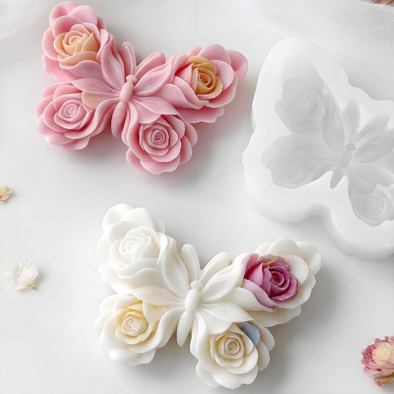 Candle Making Tools - DIY Rose Butterfly Form Silicone Mold