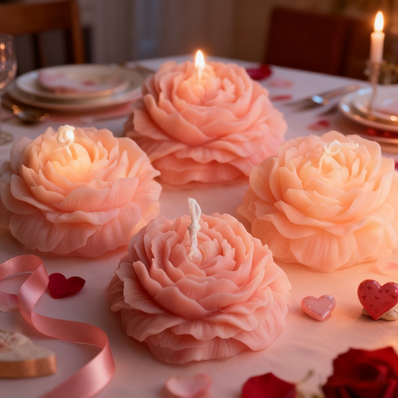 2pcs Peony Flower Woven Heart  - Candle Making Bath recension och pris