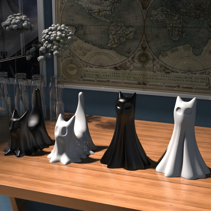 Ghost Cat Halloween Desktop Or - Candle Making Tools recension och pris