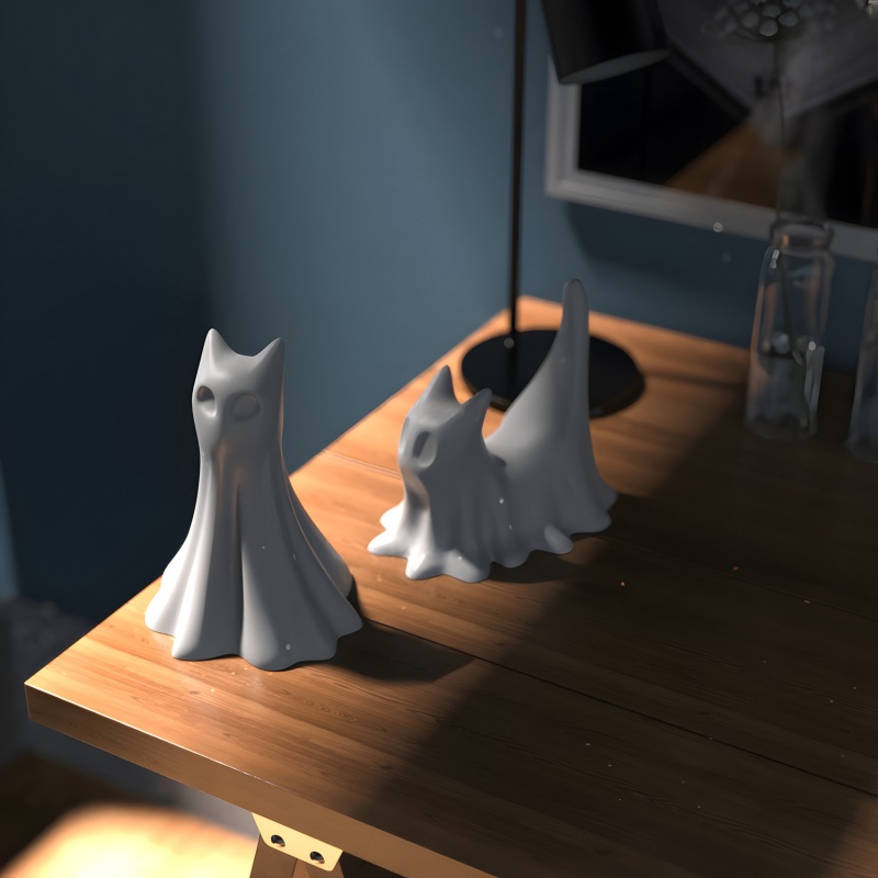 Ghost Cat Halloween Desktop Or - Candle Making Tools recension och pris