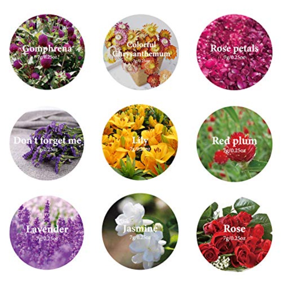 9 Bags Dried Flowers, 100% Nat - Candle Making Bath recension och pris