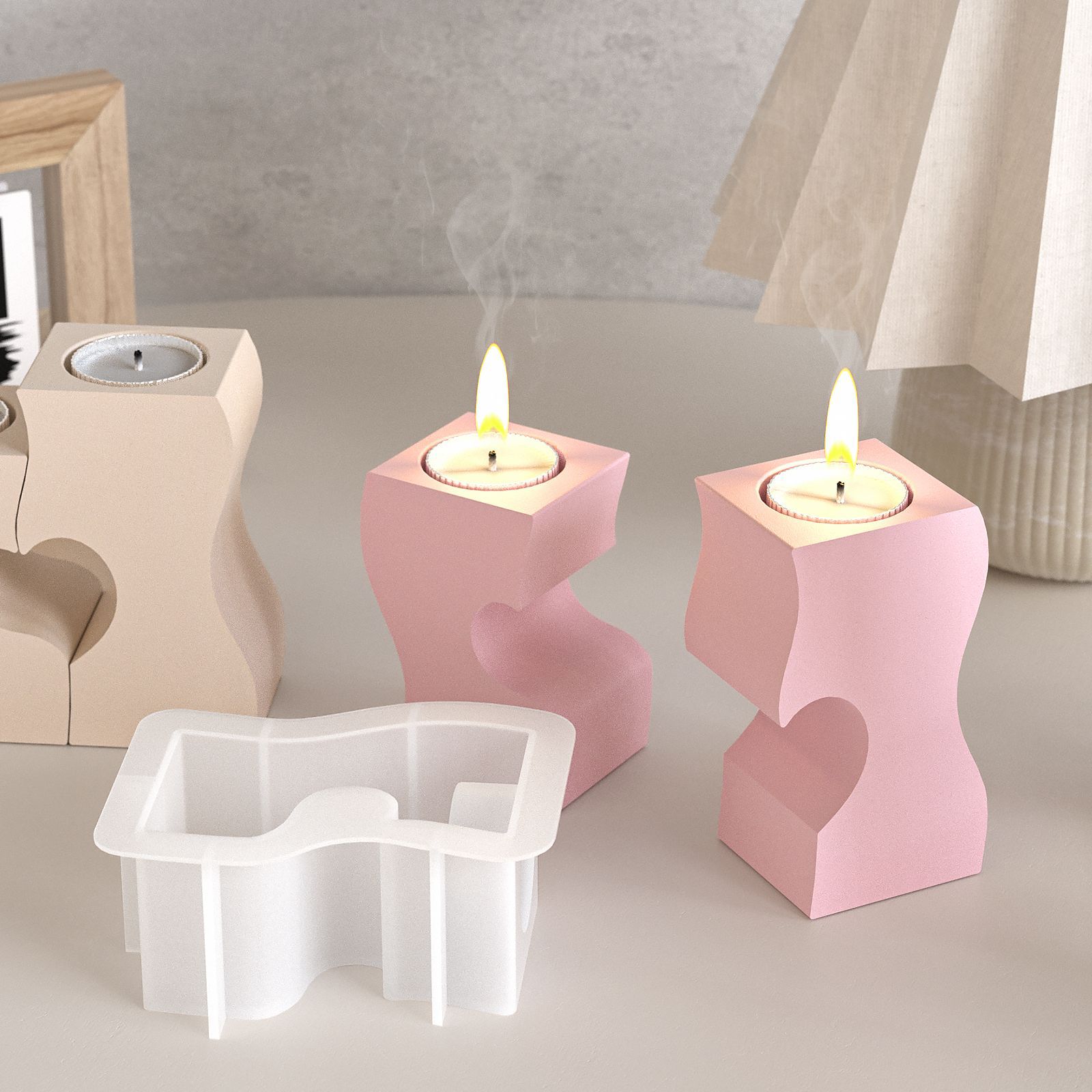 S Heart Candlestick Silicone M - Candle Mold Silicone recension och pris