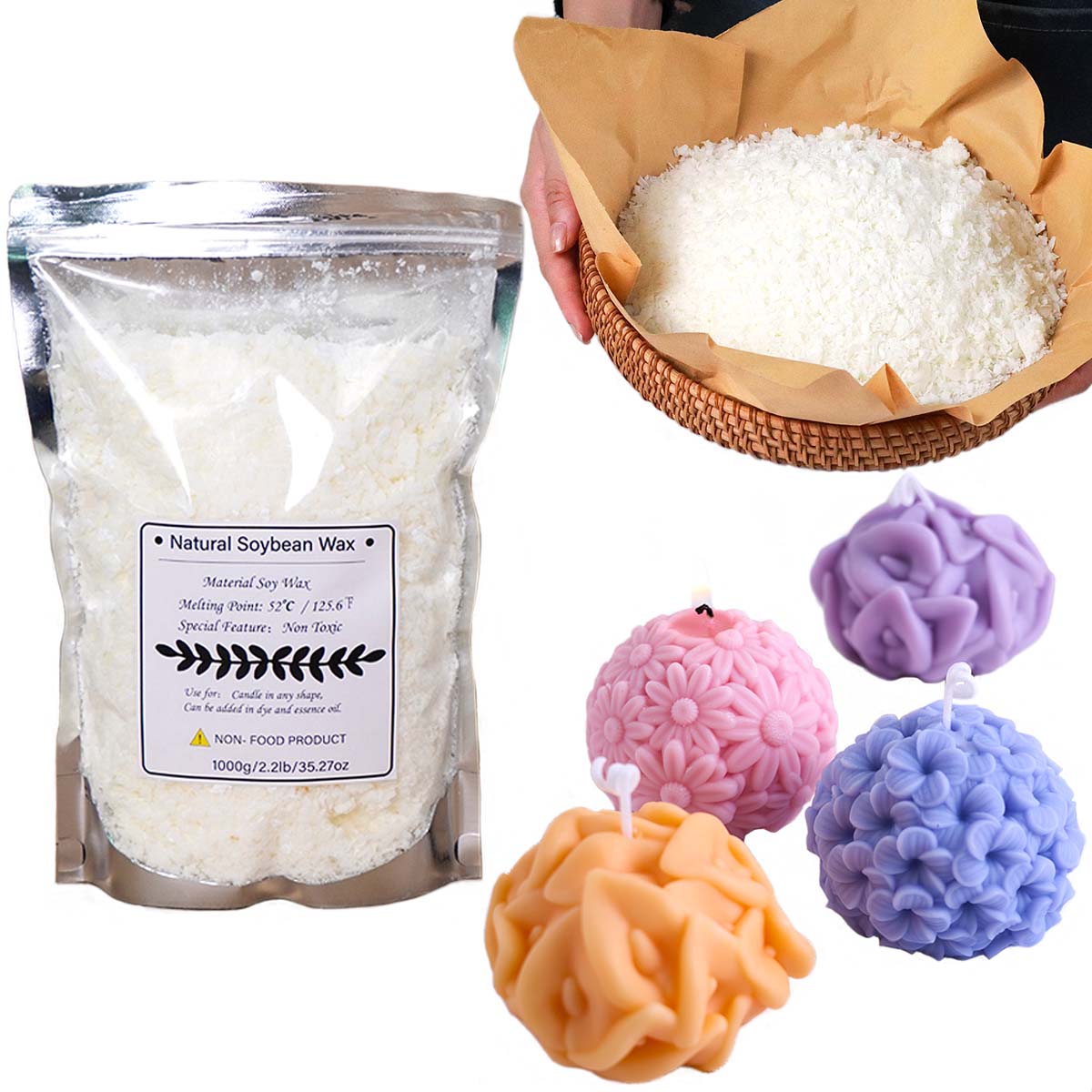 100/250/500/1000g Natural Soy  - Candle Making Raw Material recension och pris