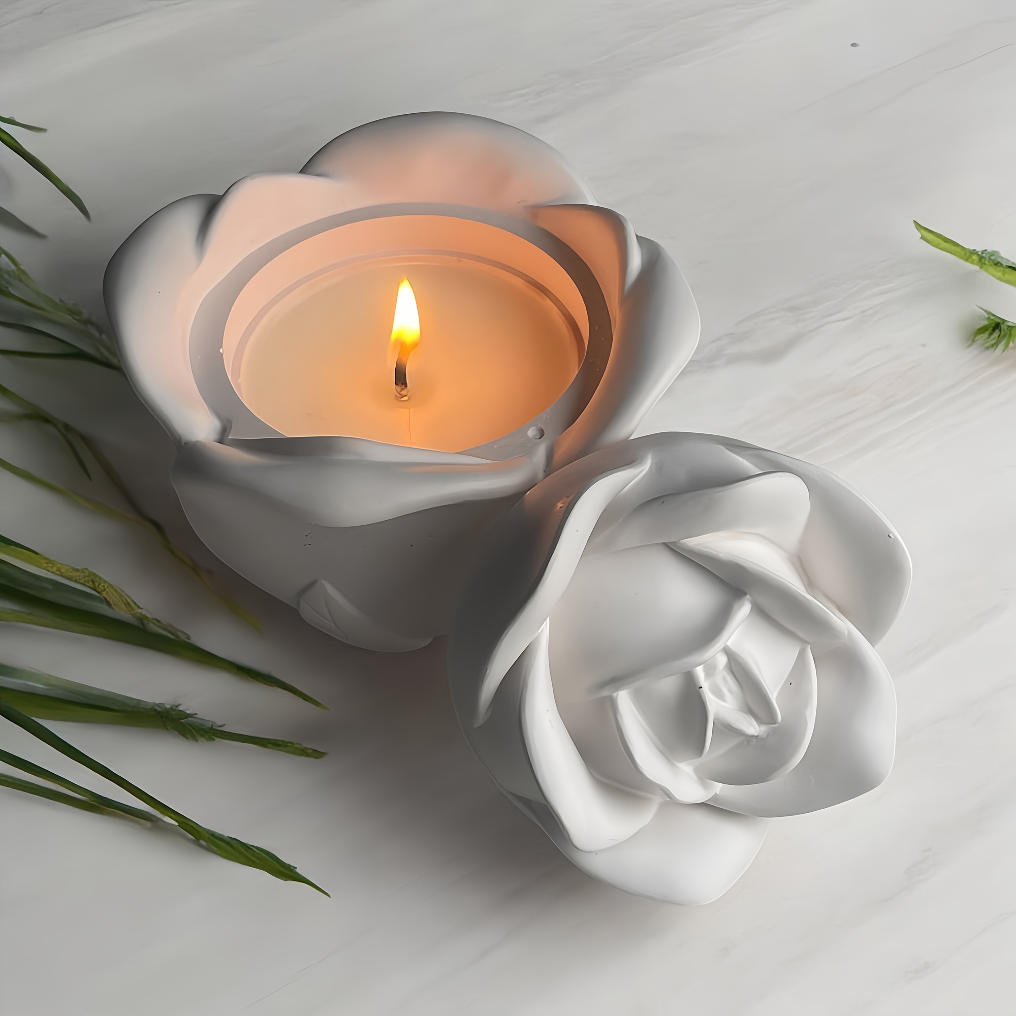 2-Piece Set Rose Shaped Silico - Candle Mold Silicone recension och pris