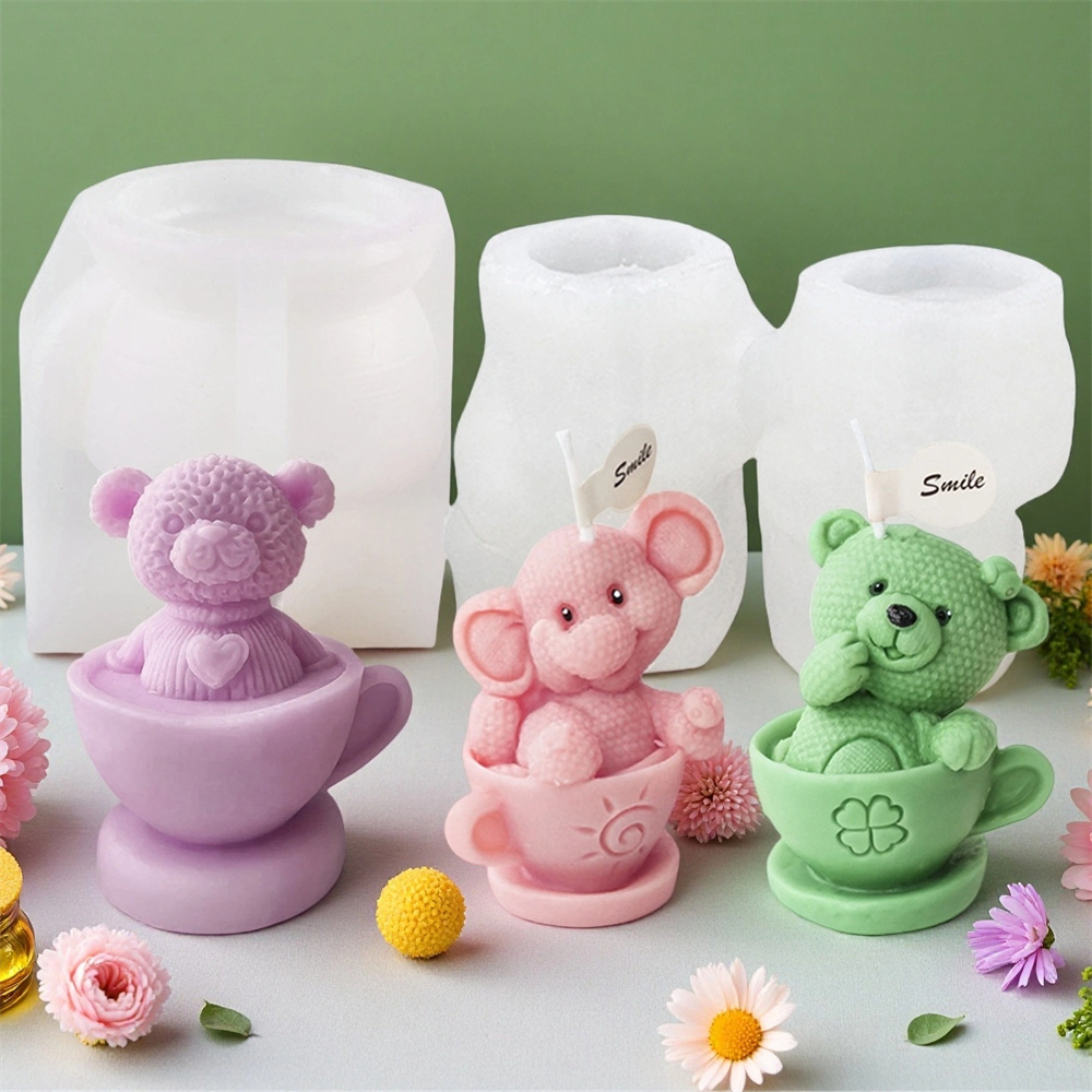 Teddy Bear in Cup Silicone Mol - Candle Making Gel Wax recension och pris