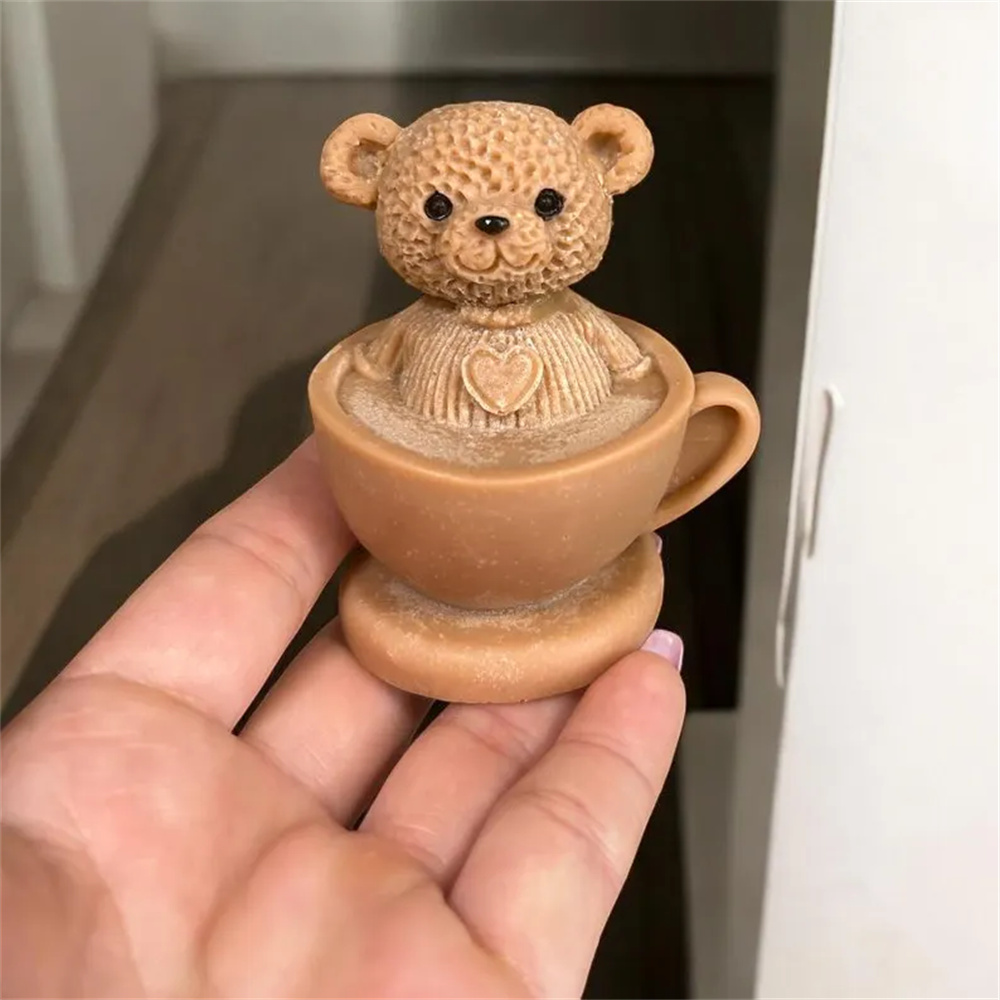 Teddy Bear in Cup Silicone Mol - Candle Making Gel Wax recension och pris